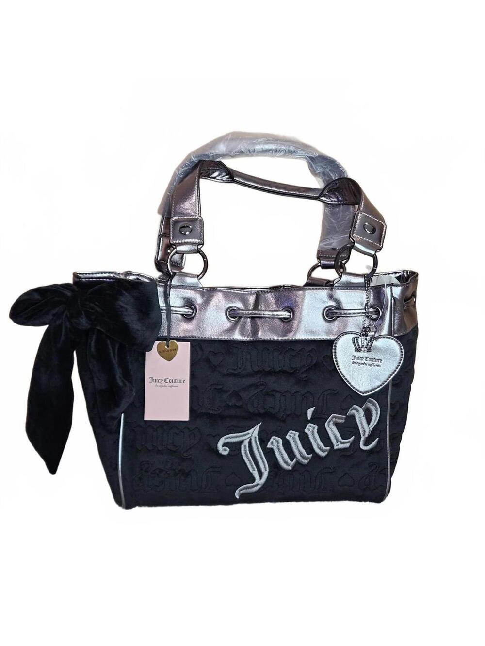 Juicy Couture Vintage Dreams Tote Daydreamer Black Liqourice Gunmetal NWT